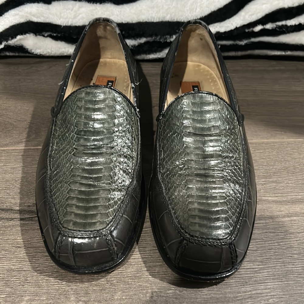 Florsheim Barletta snake skin loafers.